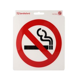 SANDLEFORD SIGNS SELF ADHESIVE No Smoking 152x152mm RedBlkW
